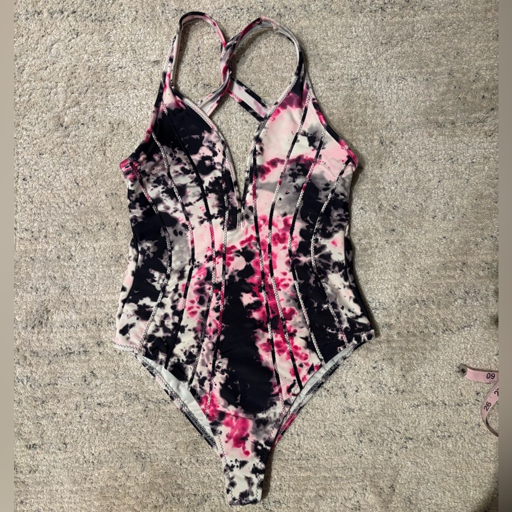 Zac Posen Rare Grafiti Design One-Piece Swimsuit  (S)